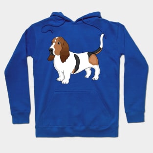 Basset hound dog cartoon illustration Hoodie